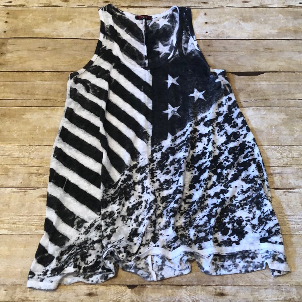 T PARTY || American Flag Burnout Tank